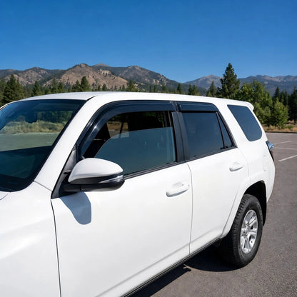 Toyota 4Runner smoke window visor rain guards installed for sun shade and fresh air ventilation