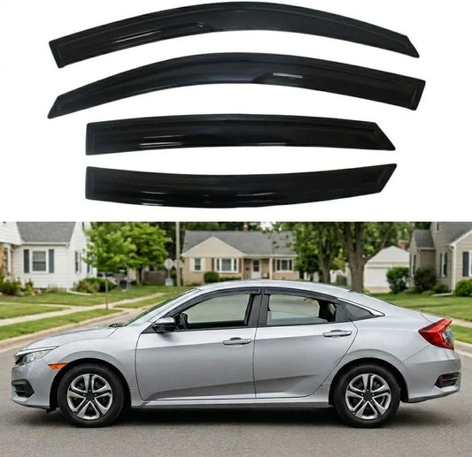 4pcs smoke window visor rain guards for 2016-2021 Honda Civic Sedan side windows
