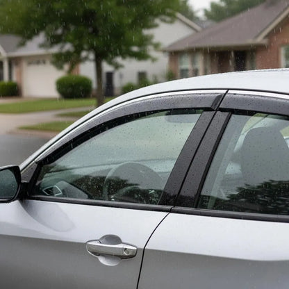 2016-2021 Honda Civic Sedan with smoke outside-mount window visor rain guards installed