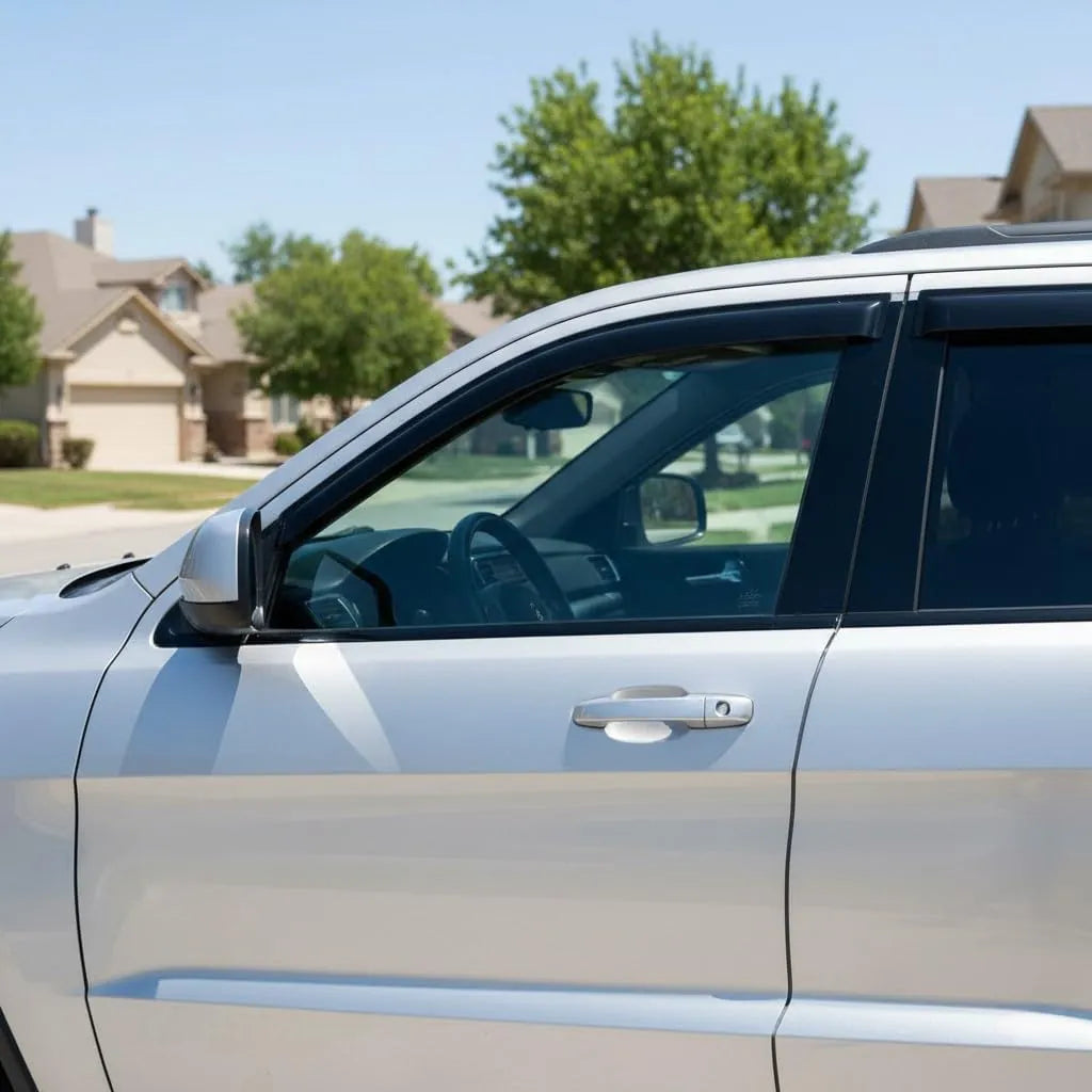 2011-2021 Jeep Grand Cherokee WK2 smoke tape-on window vent deflectors side view
