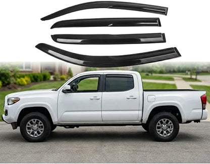 4pcs smoke window visor rain guards for 2016-2023 Toyota Tacoma Crew Cab side windows