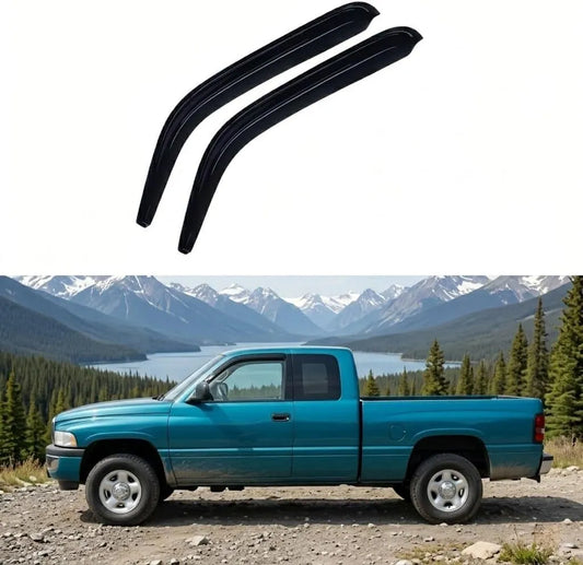 2pcs smoke in-channel window visor rain guards for 1994-2001 Dodge Ram Quad Cab front windows