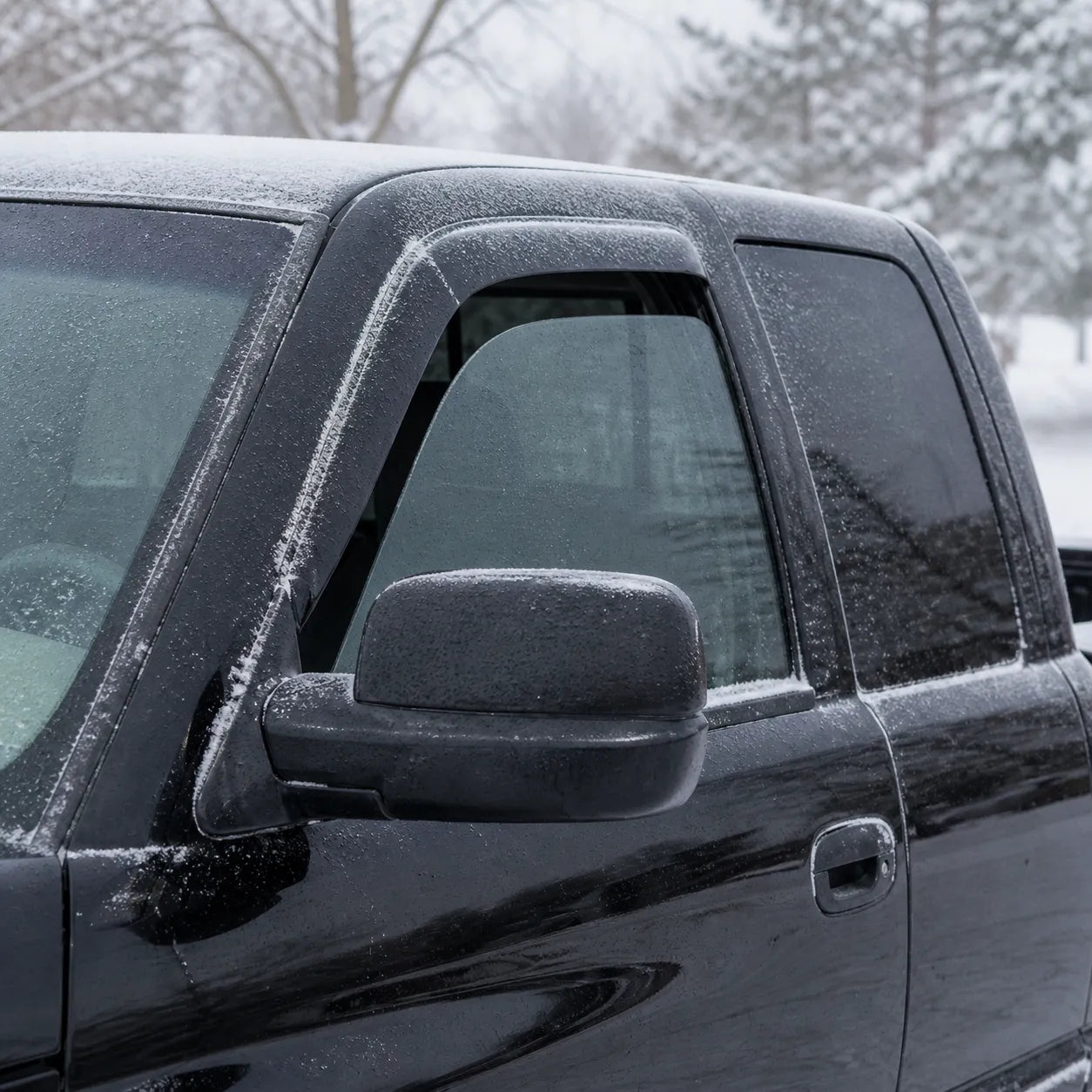 1994-2001 Dodge Ram Quad Cab smoke in-channel window vent deflectors side view