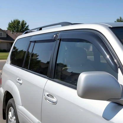1998-2007 Toyota Land Cruiser smoke tape-on window vent deflectors side view