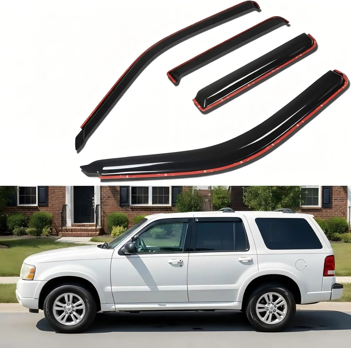 4pcs smoke in-channel window visor rain guards for 1991-2001 Ford Explorer side windows