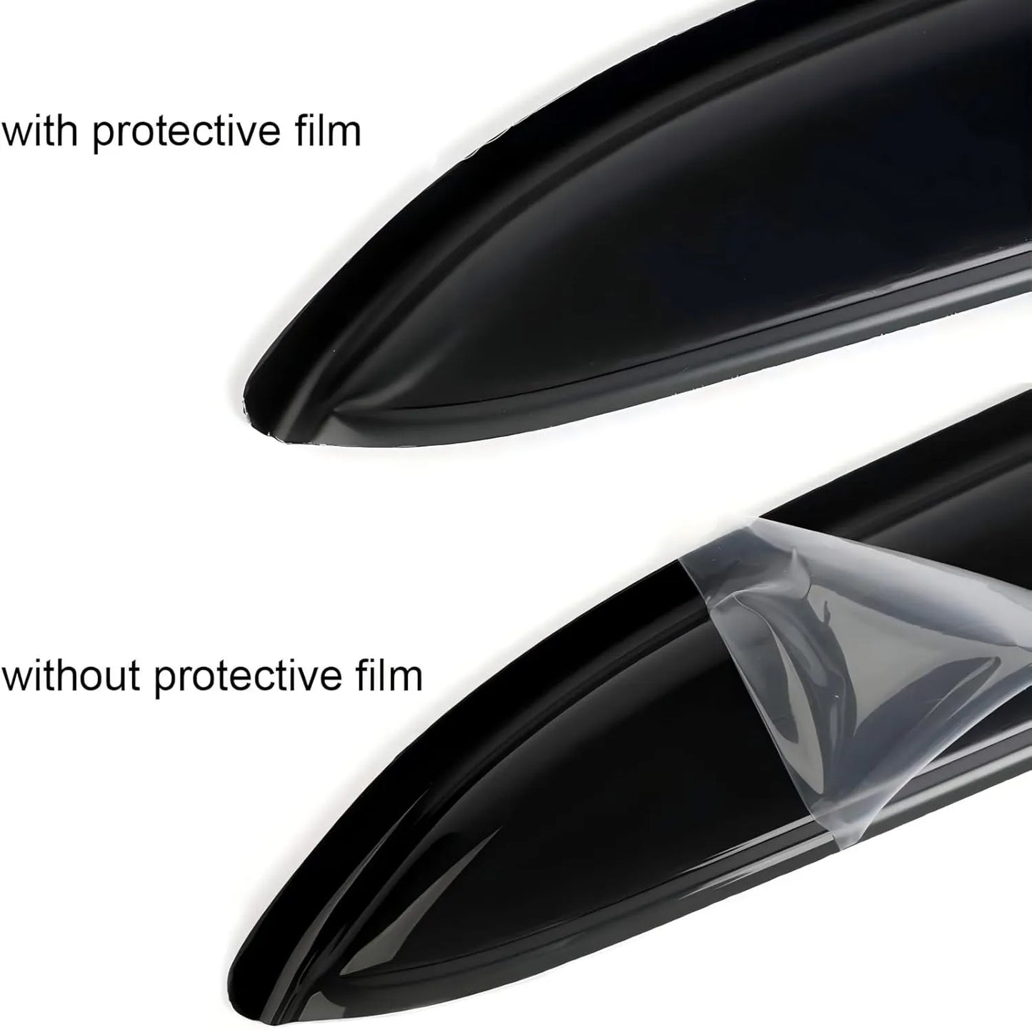 Ford Explorer smoke window visor rain guards with and without protective film