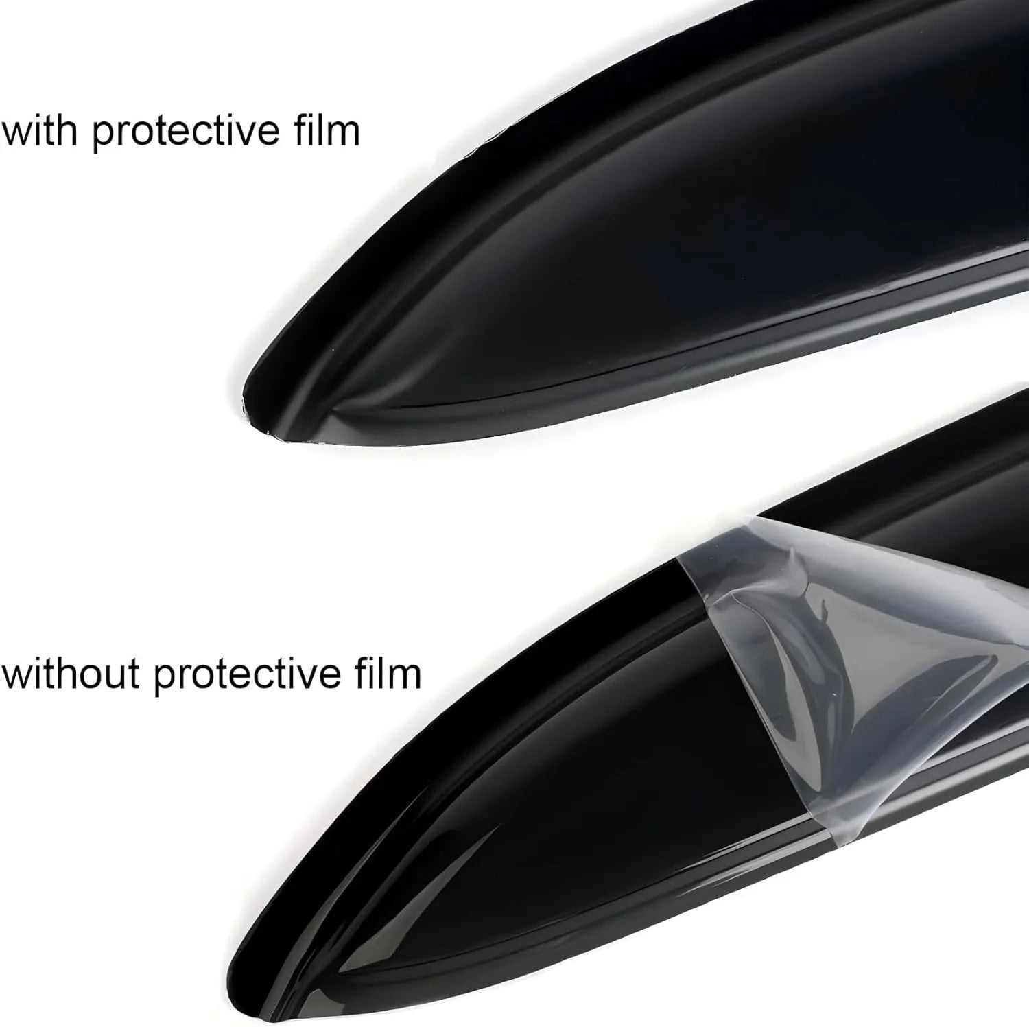 Ford Explorer smoke window visor rain guards with and without protective film