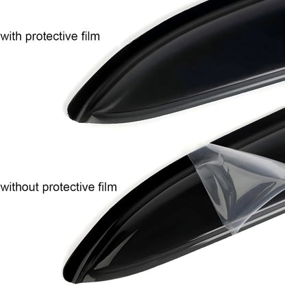 Ford Explorer smoke window visor rain guards with and without protective film