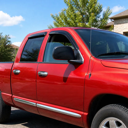 2002-2009 Dodge Ram 1500 2500 3500 with smoke tape-on window vent deflectors installed