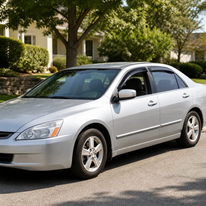 2003-2007 Honda Accord Sedan with smoke window visor rain guards installed