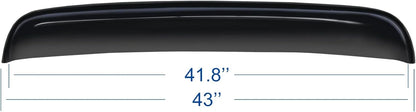 43 inch universal sunroof wind deflector size chart, dark smoke roof visor with approximately 41.8 inch body length
