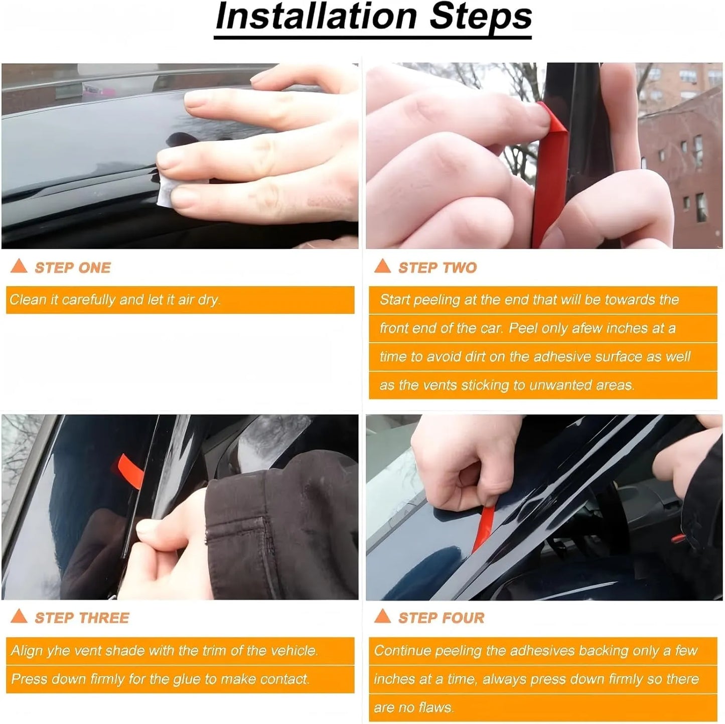 Installation steps for Ram 1500 2500 3500 tape-on window visor rain guards
